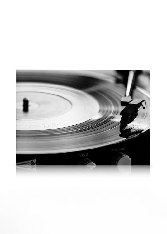Lærredsbilleder Record Player Lærred (50x70 cm - Egeramme)