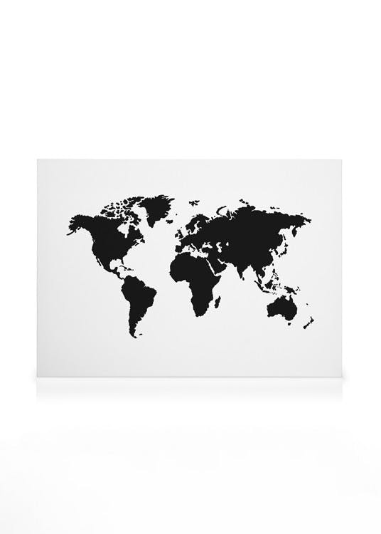 Canvas Prints World Map Canvas print, Bow (30x40 cm - Black Frame)