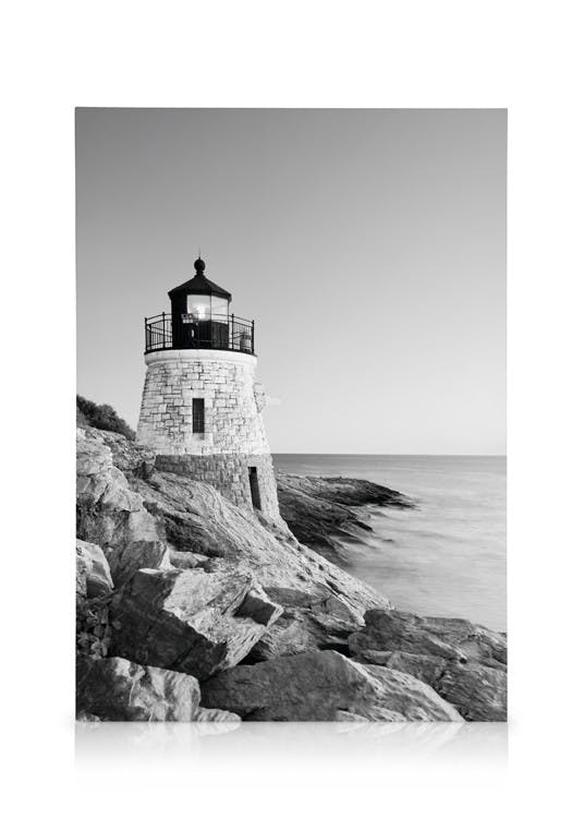 Lighthouse Stampa su Tela (30x40 cm)- Bianco e nero