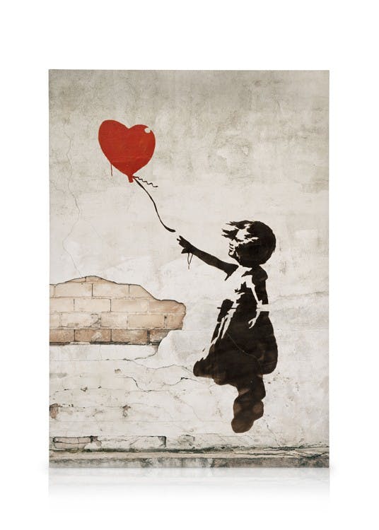Obrazy na płótnie Girl With Love Balloon, Obraz na płótnie (50x70 cm - Czarna ramka)