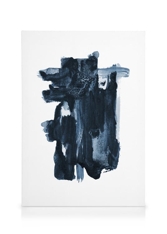 Indigo Blue Toile (30x40 cm - Cadre de chêne) - Art abstrait