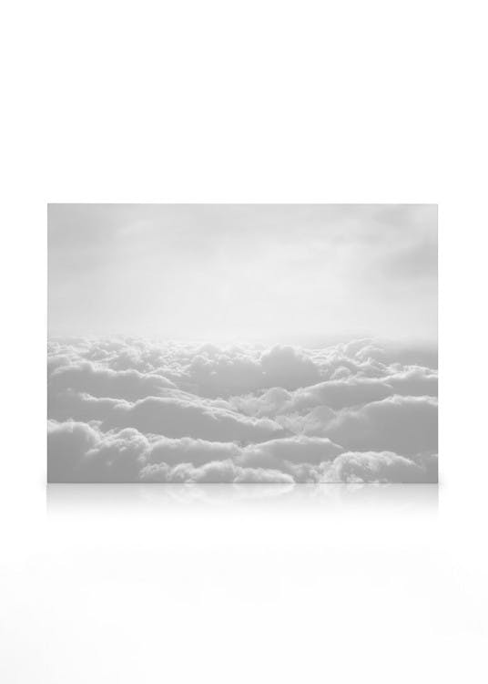 Heaven Stampa su Tela (50x70 cm - Cornice in rovere)- Bianco e nero