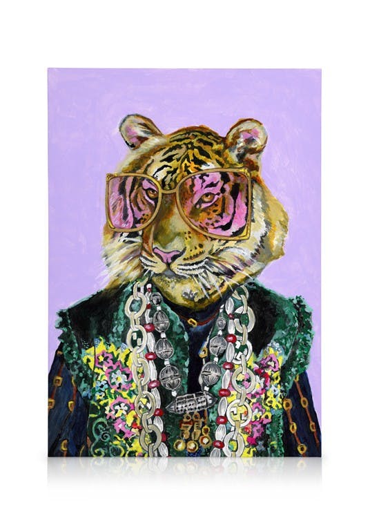 Heather Perry - Artsy Bengal Tiger Toile (50x70 cm - Cadre noir) - Toiles