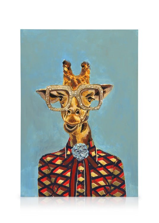 Canvas Prints Heather Perry - Artsy Giraffe Canvas print (30x40 cm - Black Frame)