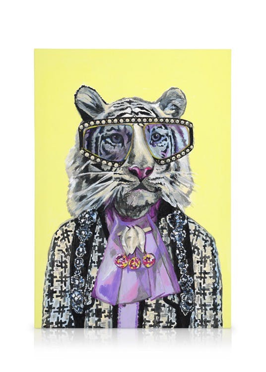 Canvas Prints Heather Perry - Artsy White Tiger Canvas print (50x70 cm)