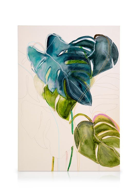 Canvas Prints Leigh Viner - Blue Monstera Canvas print (30x40 cm)