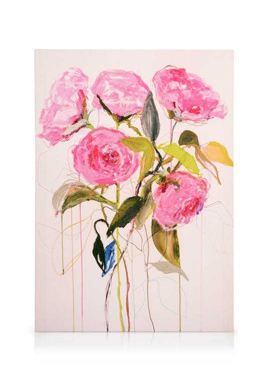 Canvas Prints Leigh Viner - Magenta Roses Canvas print (50x70 cm - Oak Frame)