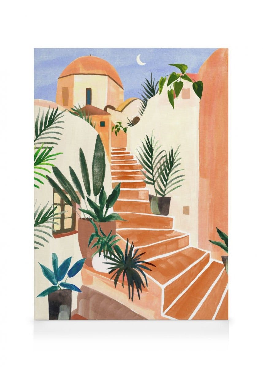 Canvas Prints Laura Page - Tropical Print no1 Canvas print (70x100 cm - Black Frame)