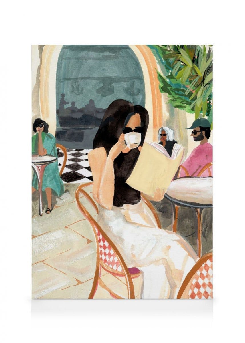 Canvas Schilderijen Laura Page - Italian Girl Canvas (30x40 cm - Fotolijst Zwart)