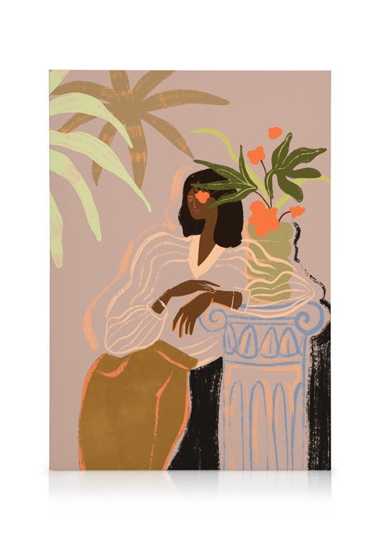 Canvastavlor Arty Guava - Lay Hoon - Woman Waiting Canvastavla (30x40 cm - Ekram)