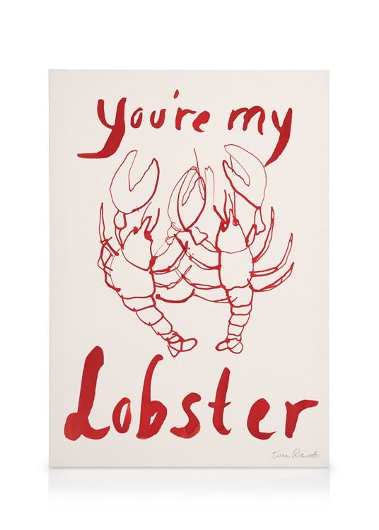 Canvas Prints Sissan Richardt - You're My Lobster Canvas print (50x70 cm - Oak Frame)