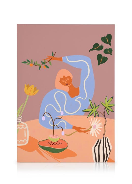 Arty Guava - Lay Hoon - Gardening Toile (30x40 cm - Cadre noir) - Toiles