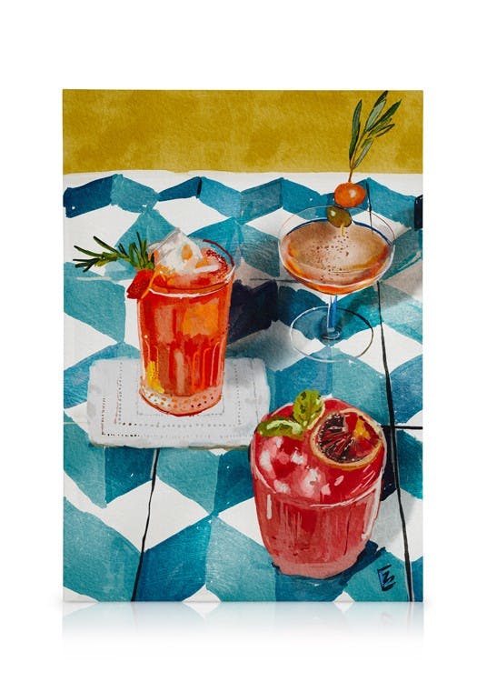 Canvas Schilderijen Ekaterina Zagorska - Aperitivo Canvas (30x40 cm - Fotolijst Eiken)