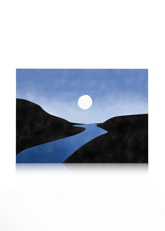 Canvas Schilderijen The Print Republic - Summer Night Canvas (50x70 cm - Fotolijst Zwart)