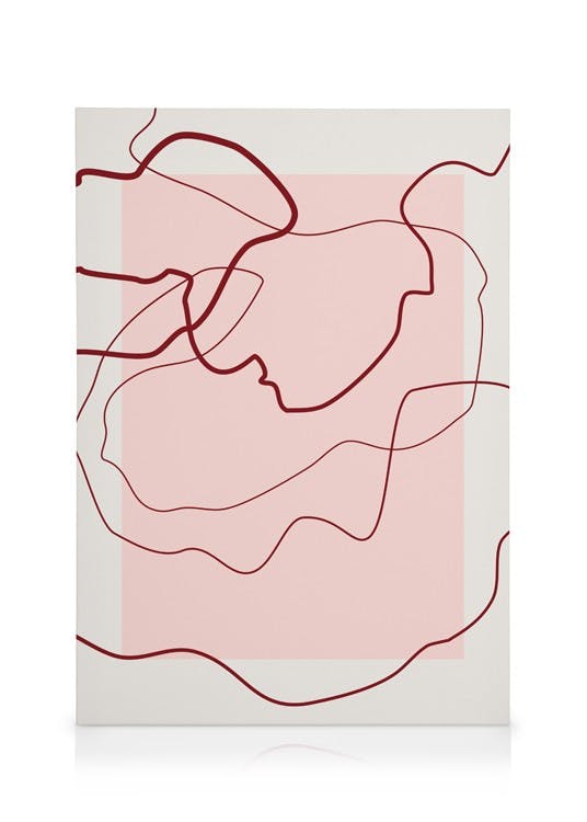Canvas Schilderijen The Print Republic - Abstract Red Lines Canvas (50x70 cm)