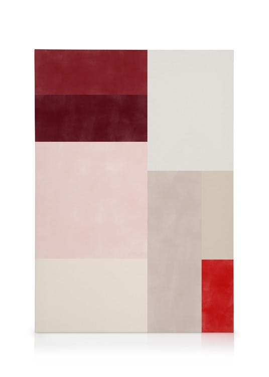 Obrazy na płótnie The Print Republic - Red & Pink Colour Block Obraz na płótnie (50x70 cm - Ramka dębowa)