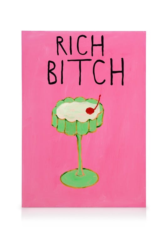 Canvas Prints Britty Flynn - Rich Bitch Canvas print (50x70 cm - Black Frame)
