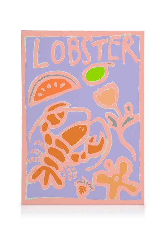 Canvas Schilderijen Britty Flynn - Lobster Canvas (50x70 cm - Fotolijst Zwart)