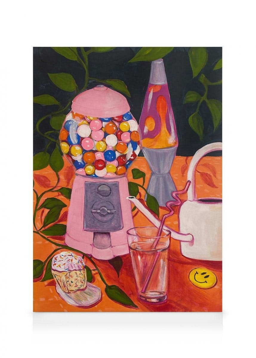 Obrazy na płótnie Lindsey Cherek - Still Life with Gumball Machine Obraz na płótnie (50x70 cm - Ramka dębowa)