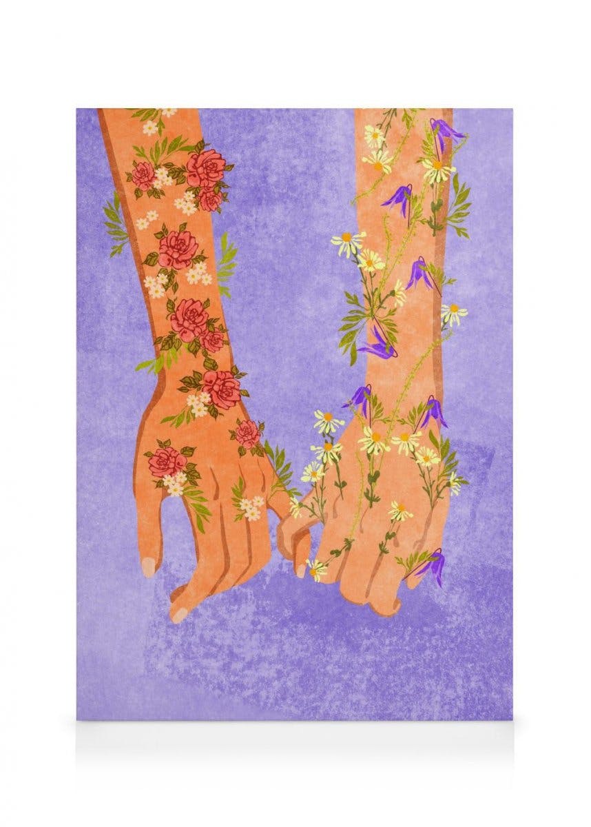Canvas Prints Raissa Oltmanns - Holding Hands Canvas print (50x70 cm - Oak Frame)