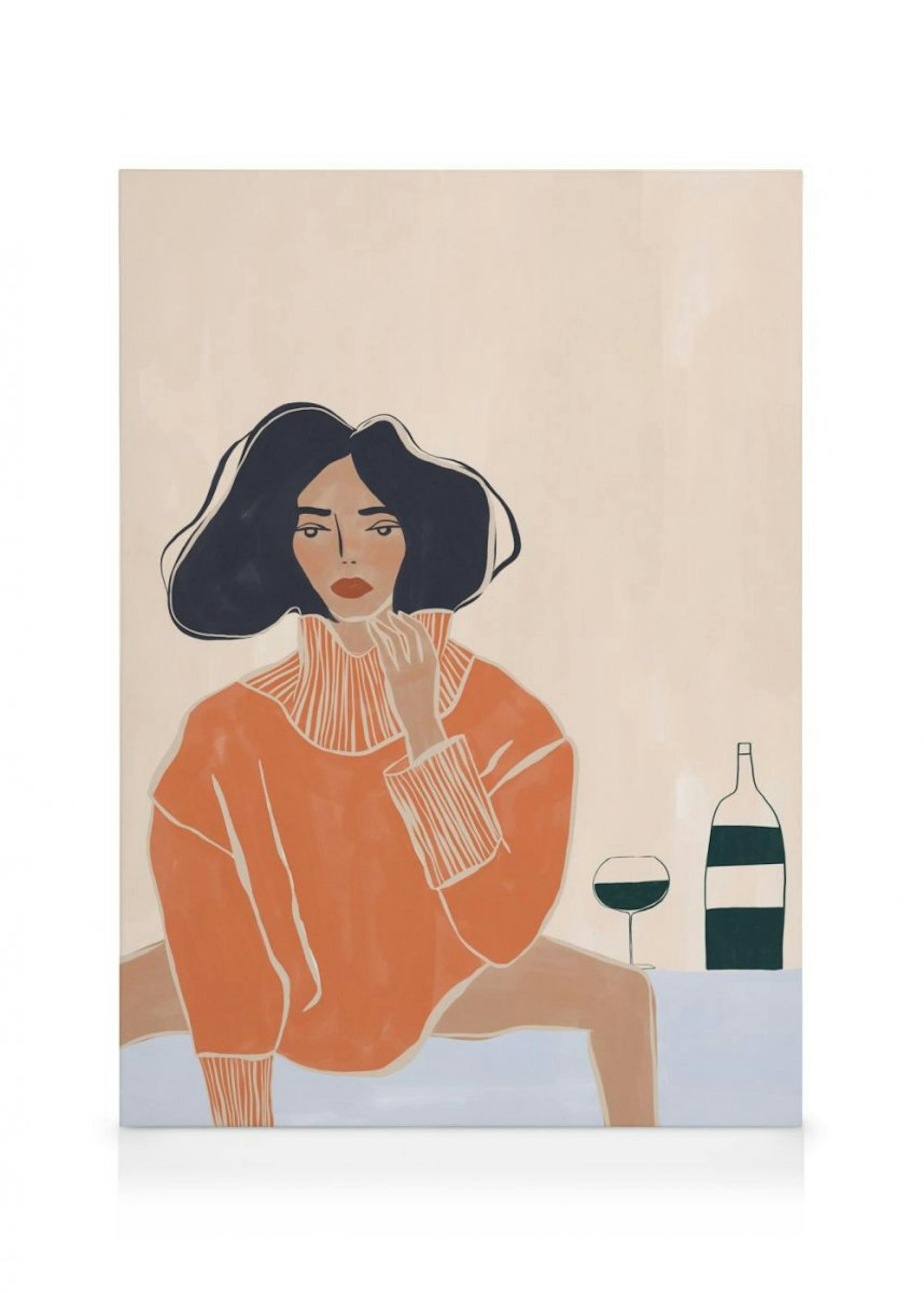 Ivy Green - Woman with Wine Tela