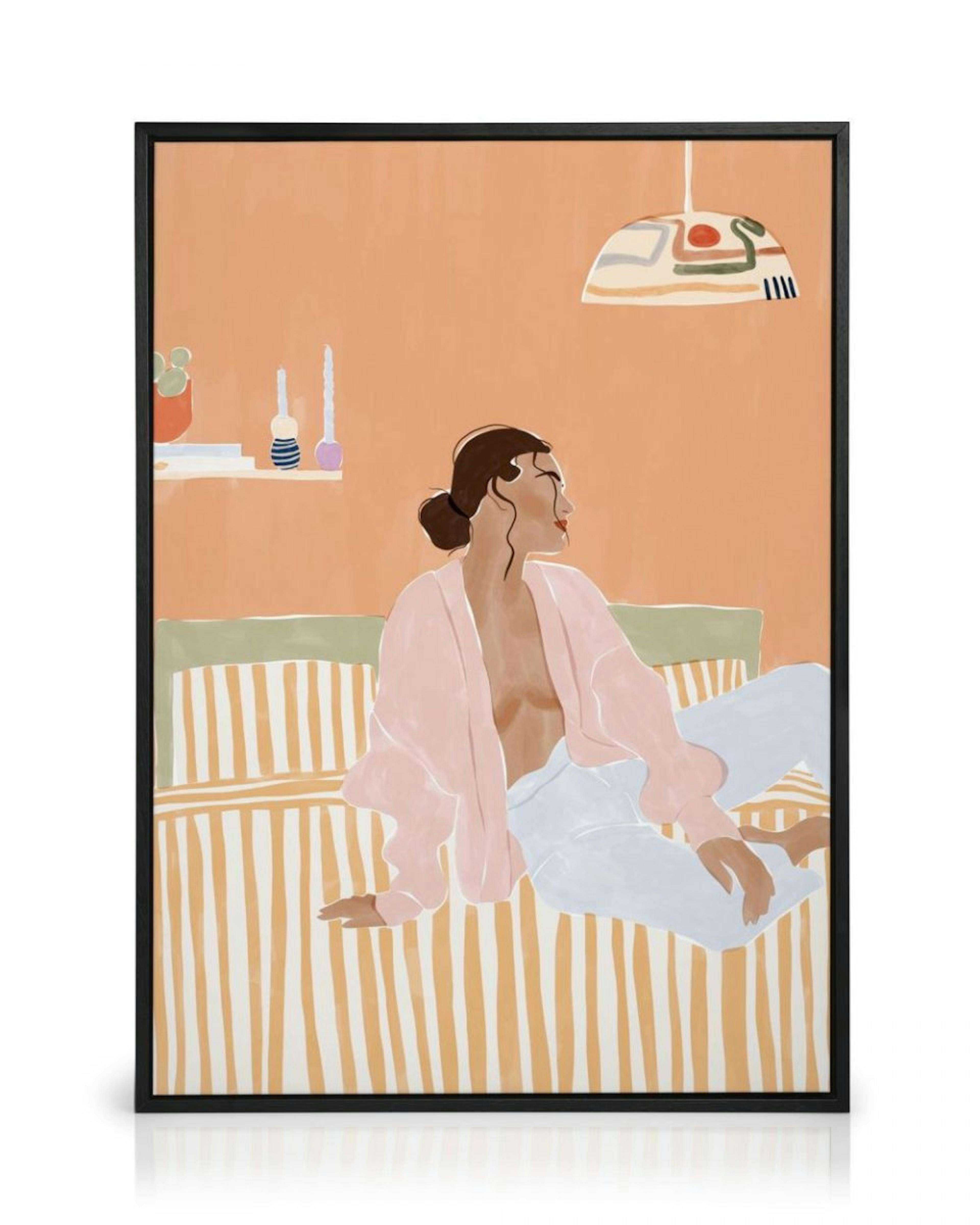 Ivy Green - Woman Lounging on the Bed Lienzo