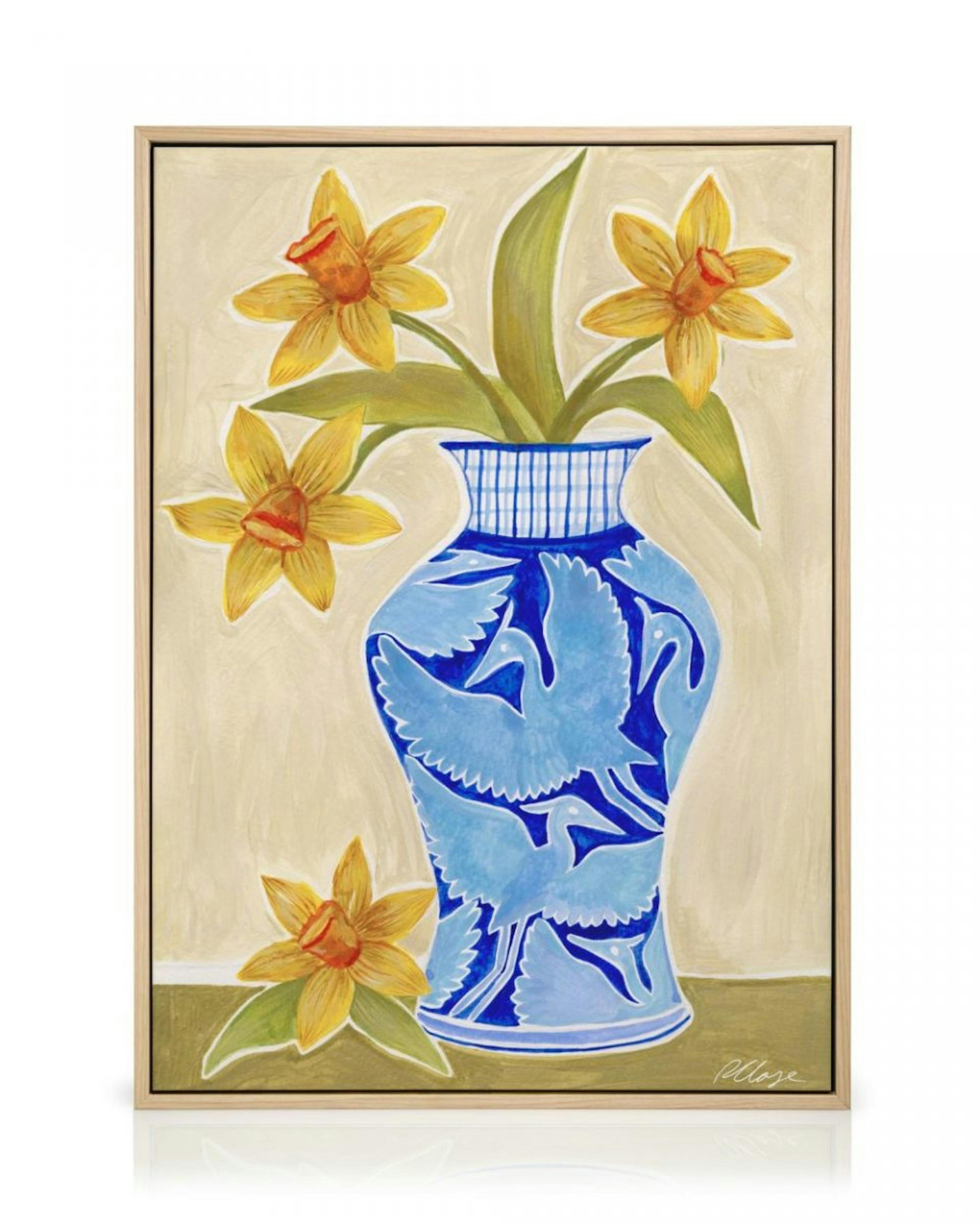Rosanna Corfe - Daffodil Vase Leinwandbild