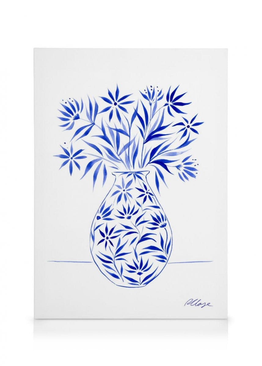 Canvas Prints Rosanna Corfe - Blue Blooms Canvas (30x40 cm)