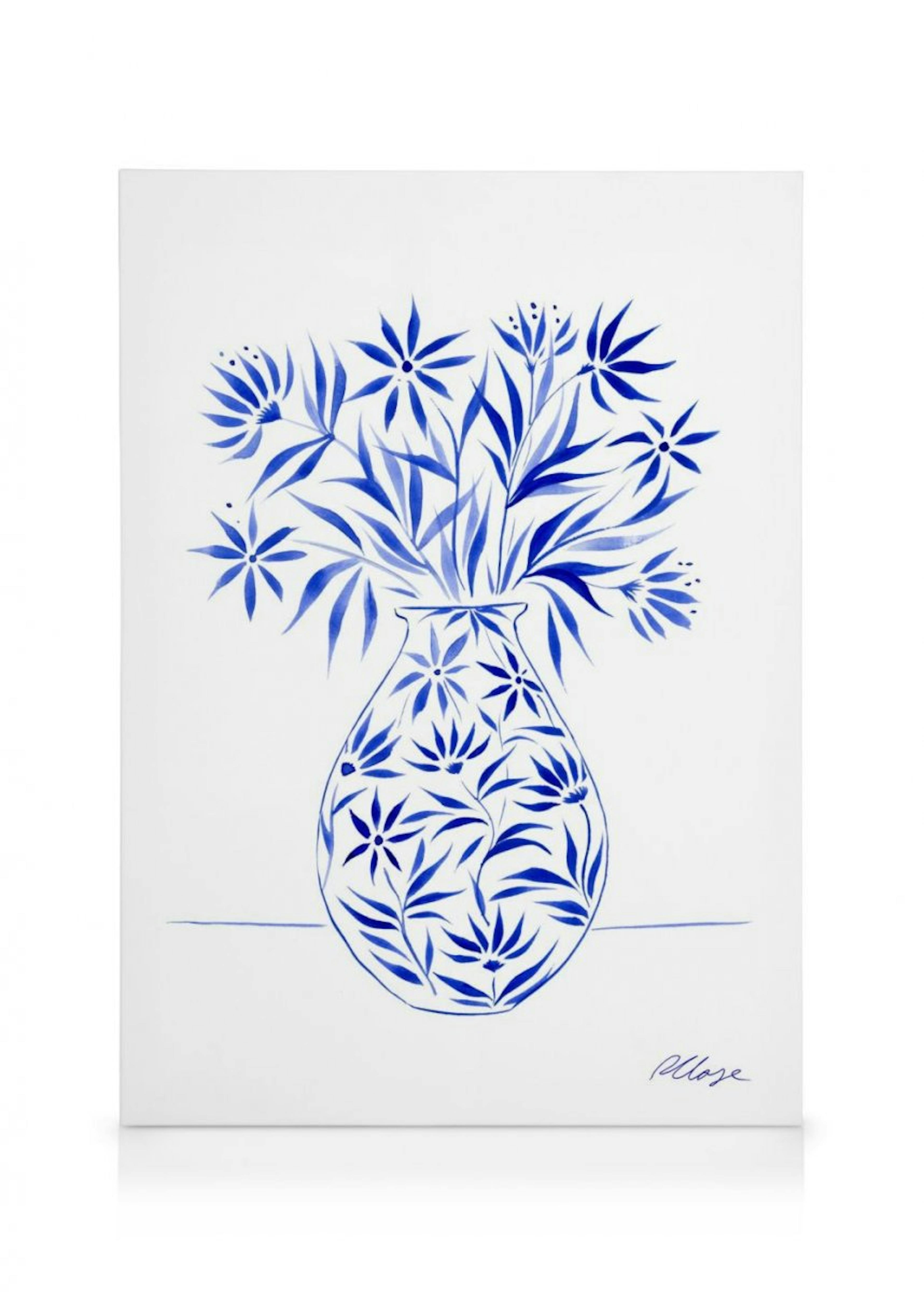 Rosanna Corfe - Blue Blooms Stampa su Tela