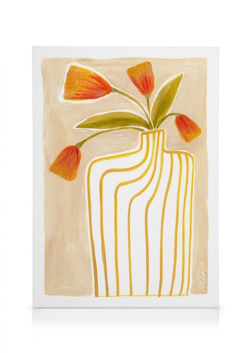 Canvas Prints Rosanna Corfe - Spring Tulips Canvas (50x70 cm - Oak Frame)
