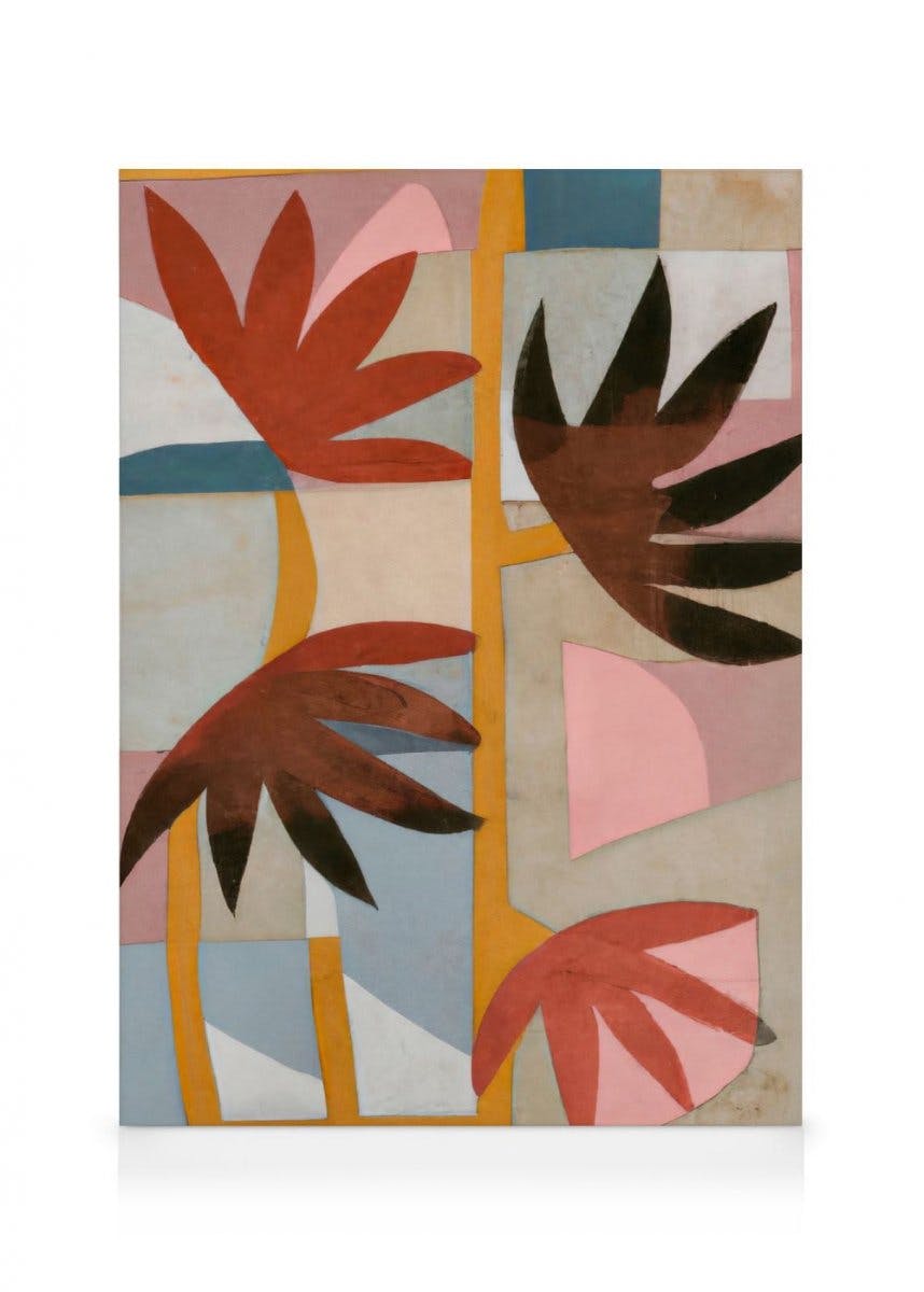 Telas decorativas Merel Takken - Flower Safari Tela (30x40 cm - Moldura de Carvalho)