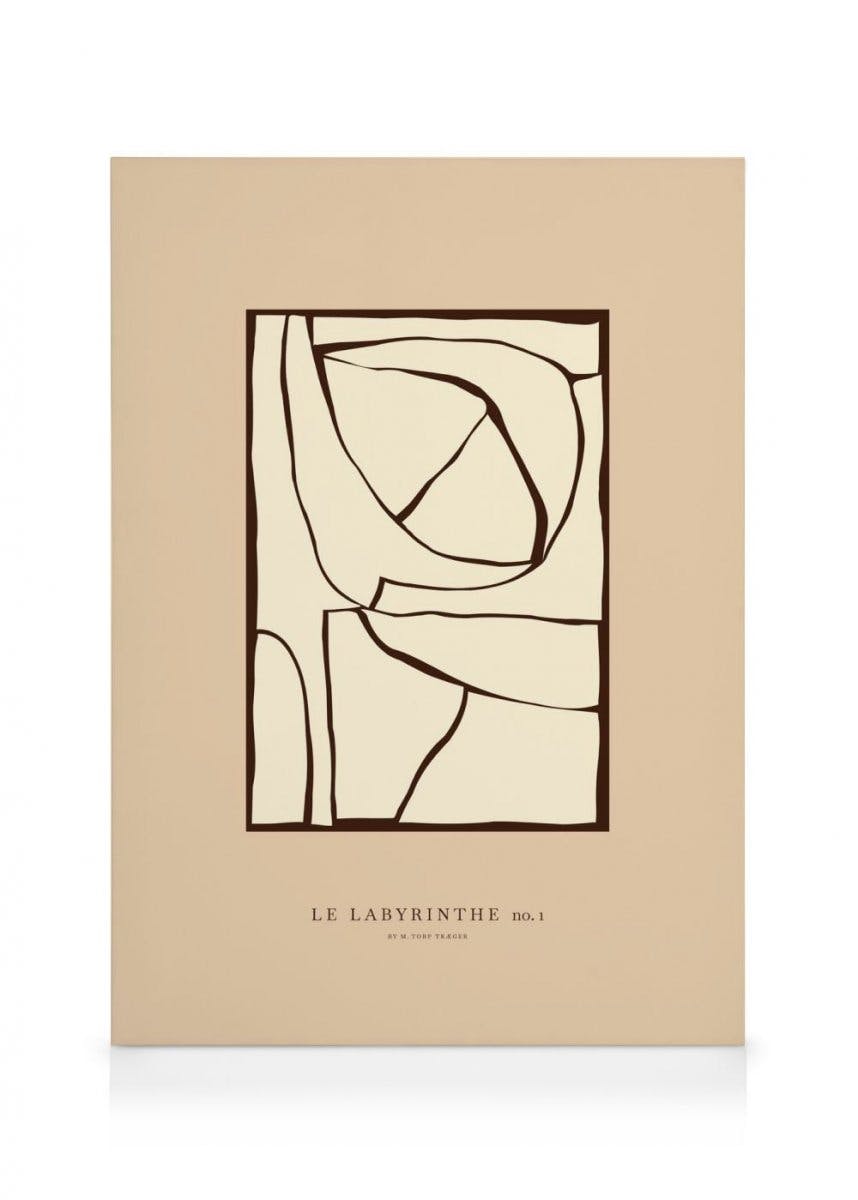 Canvas Prints Mie & Him - Labyrinth No1 Canvas print (50x70 cm - Oak Frame)