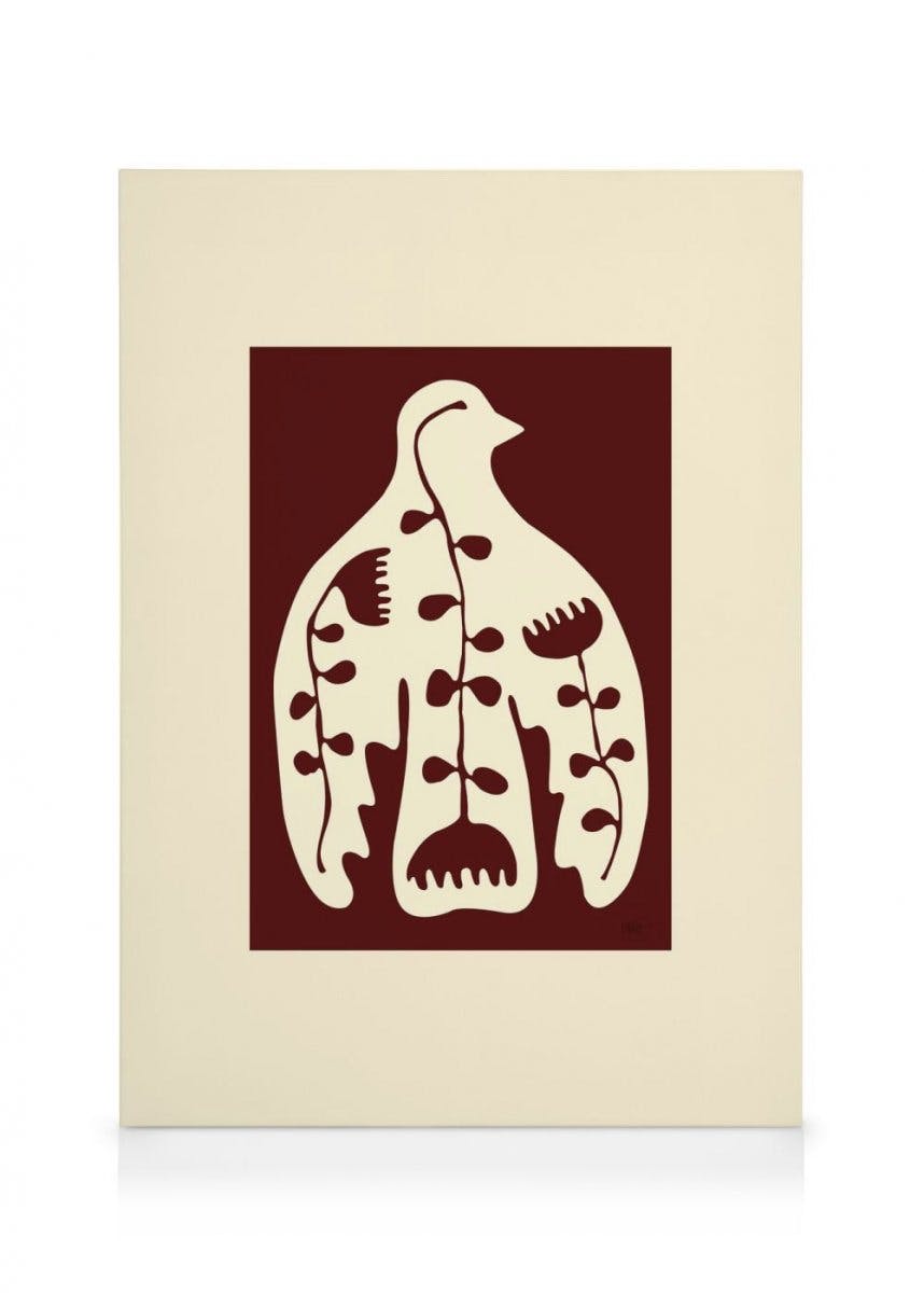 Canvas Prints Mie & Him - Birds and Flowers Canvas print (50x70 cm - Oak Frame)
