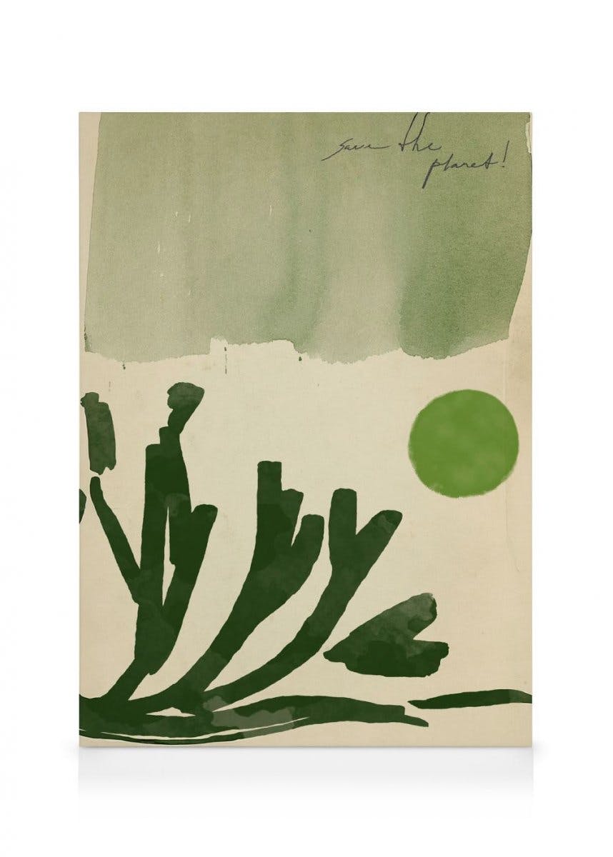 Canvas Prints Sylvia Takken - Go Green Canvas print (100x140 cm - Oak Frame)