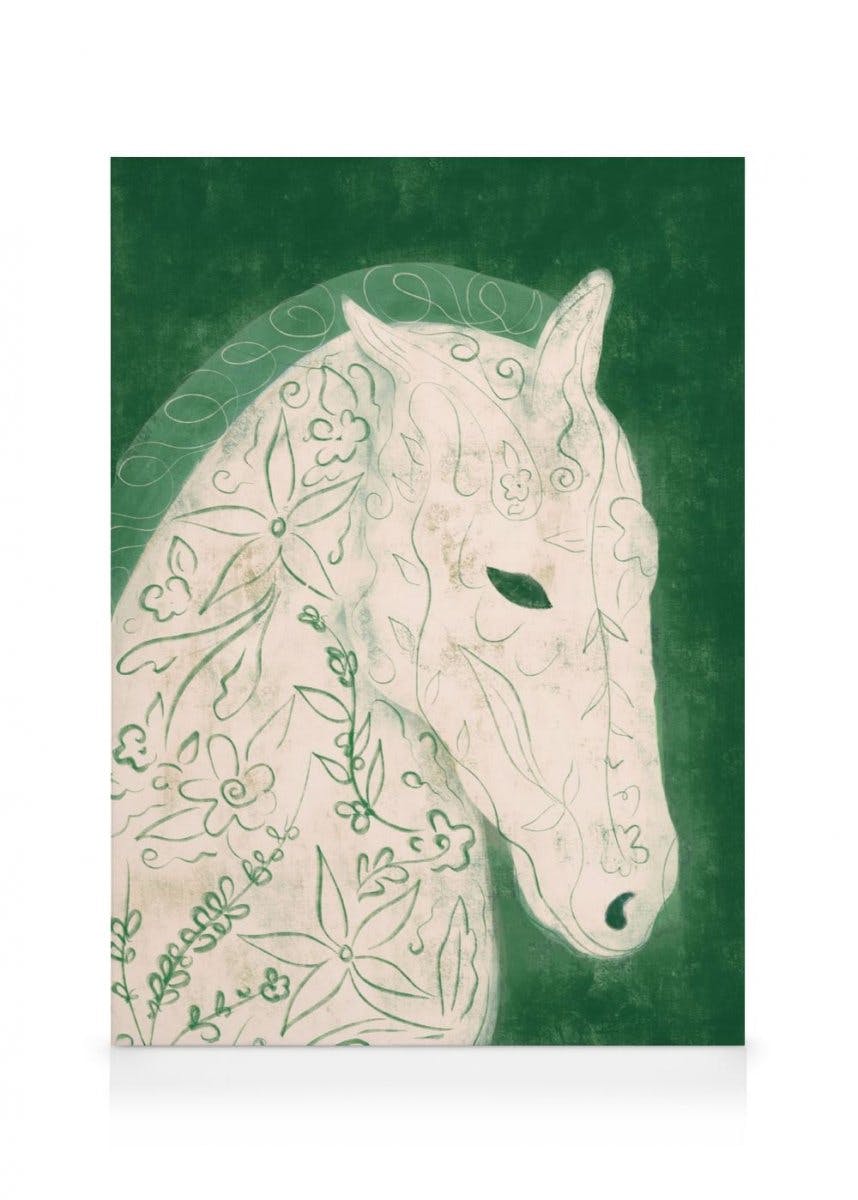 Canvas Schilderijen Lucrecia Rey Caro - Earth Horse Canvas (70x100 cm - Fotolijst Zwart)