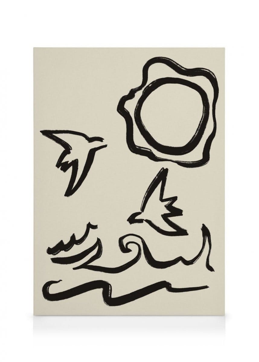 Canvas Prints Lucrecia Rey Caro - Whispers of the Sea Canvas print (100x140 cm - Black Frame)