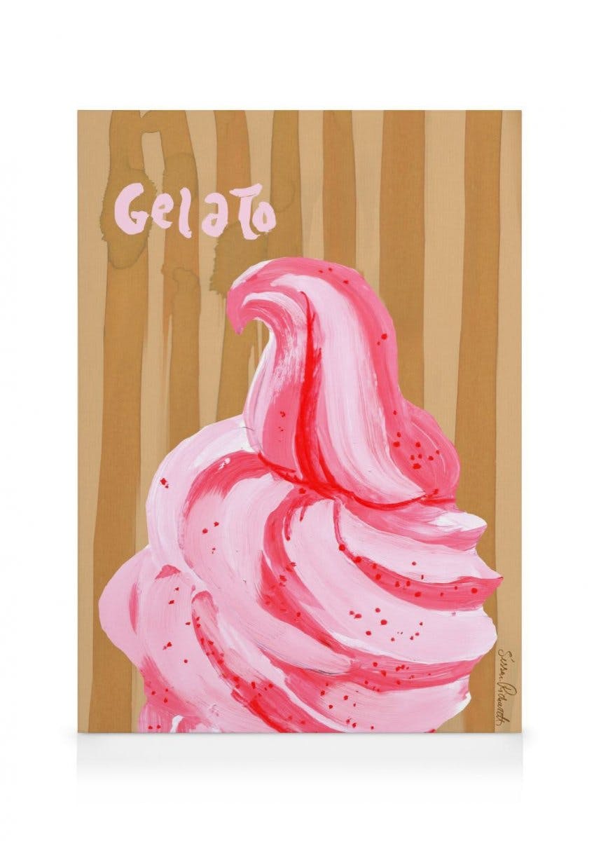 Canvastavlor Sissan Richardt - Gelato Canvastavla (100x140 cm - Svart ram)