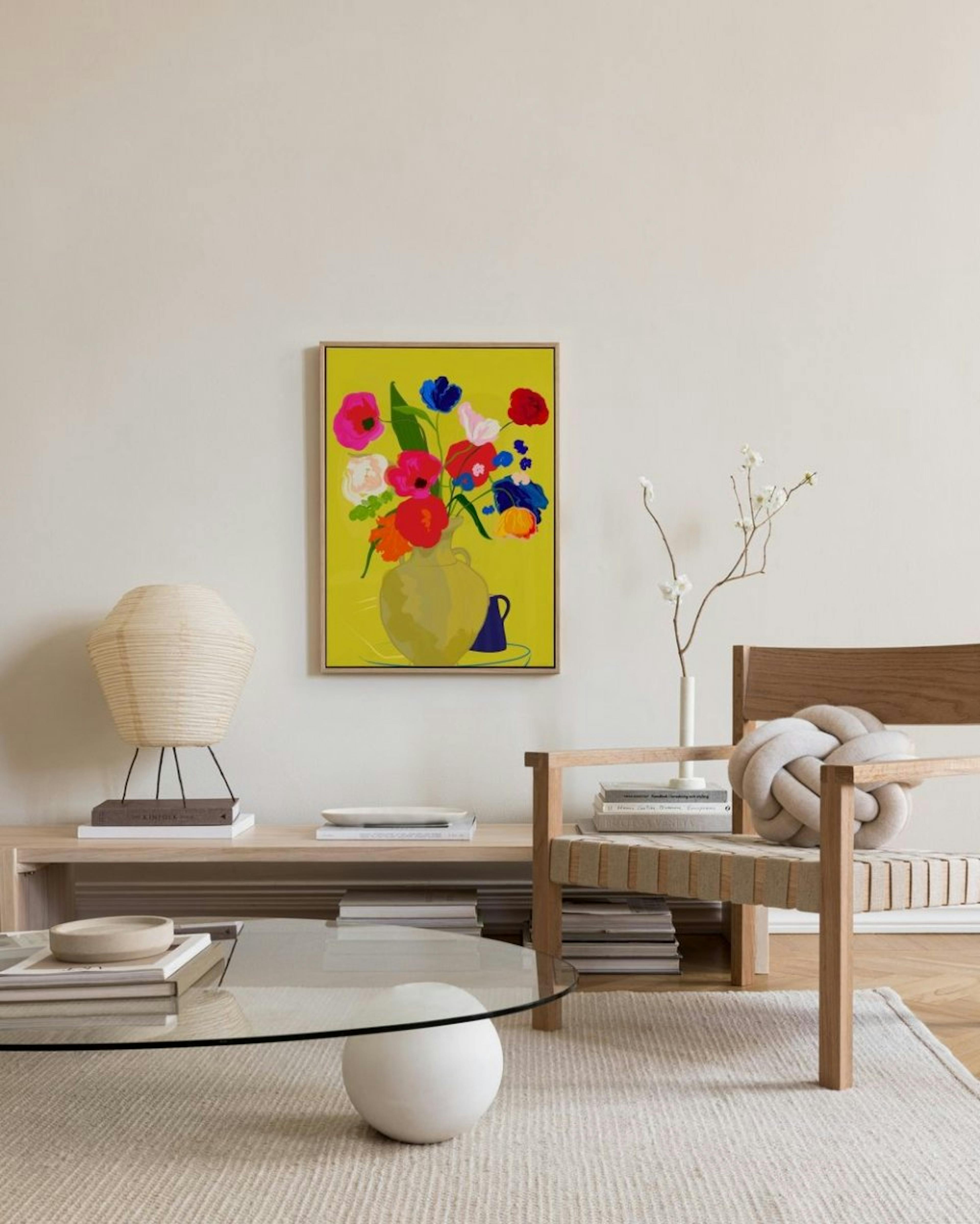 Rachel Joanis - Vase With Flower in Gold Canvas print