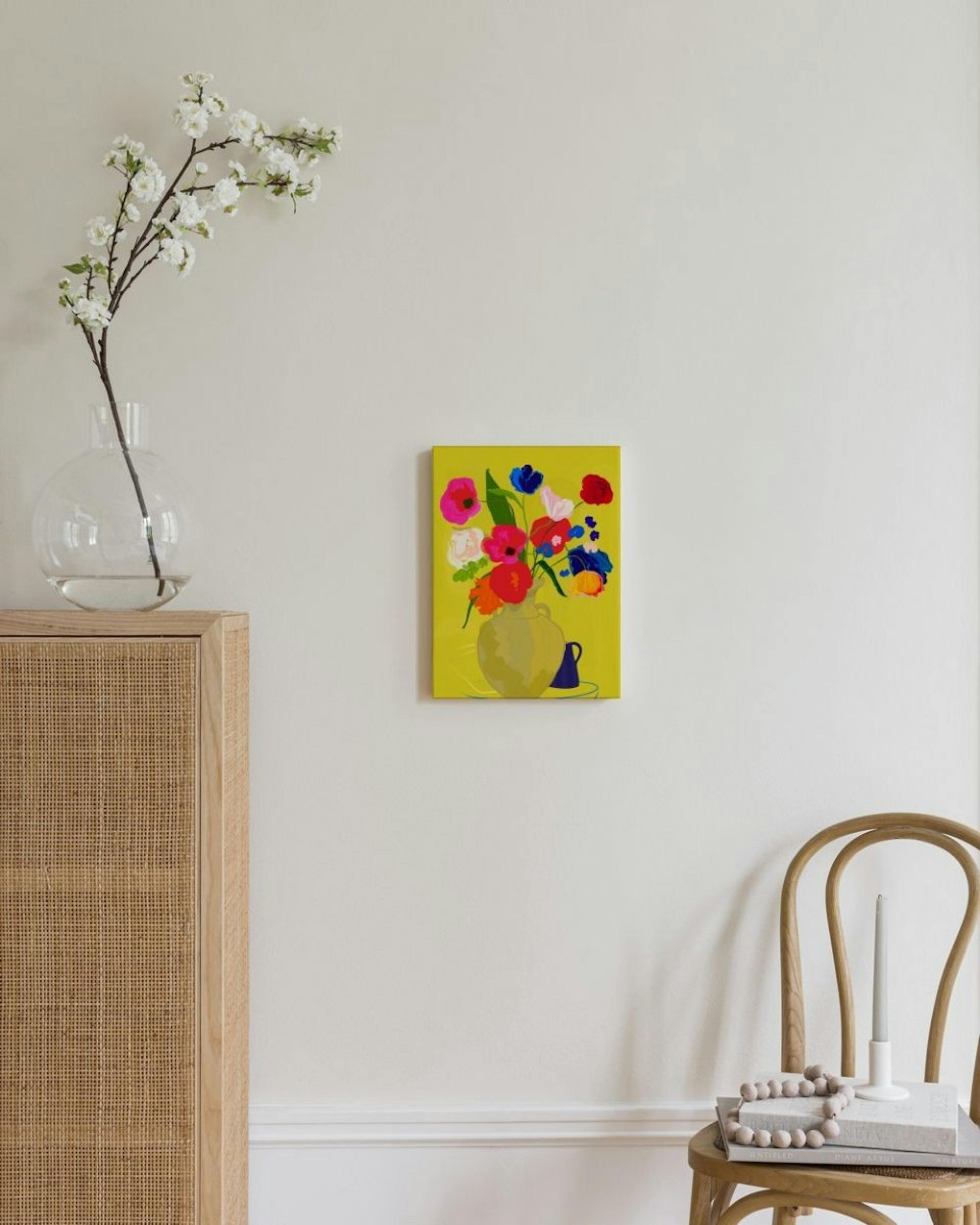 Rachel Joanis - Vase With Flower in Gold Canvas print