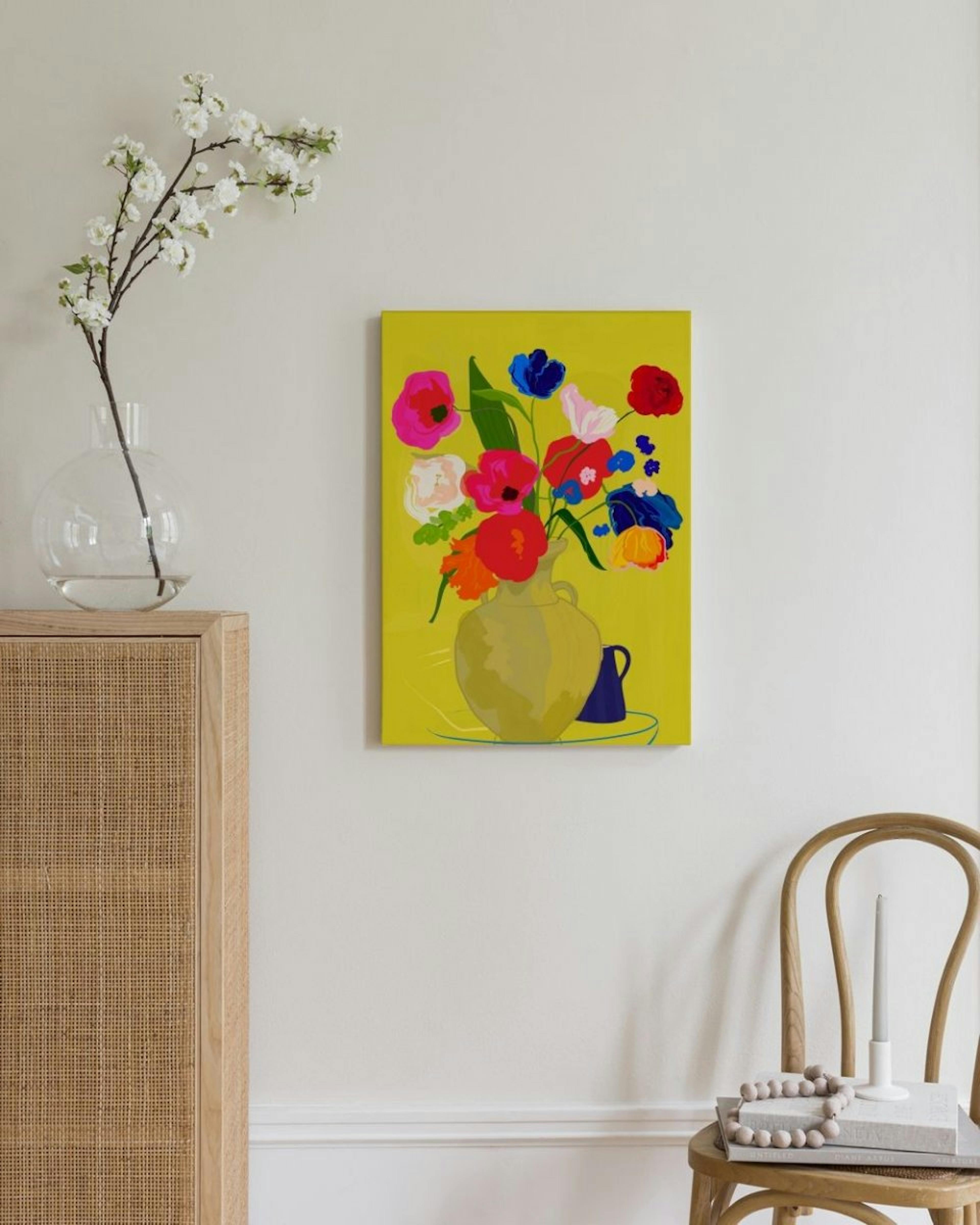 Rachel Joanis - Vase With Flower in Gold Canvas print