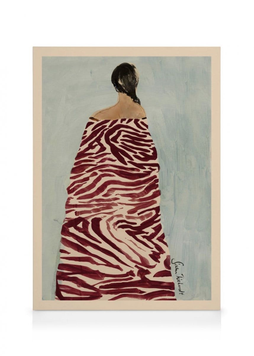 Sissan Richardt - Zebra Robe Toile (100x140 cm - Cadre de chêne) - Artistes vedettes