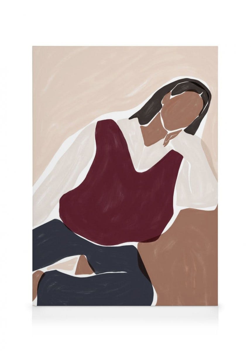Canvas Schilderijen Ivy Green - Contemplating Illustration Canvas (50x70 cm)