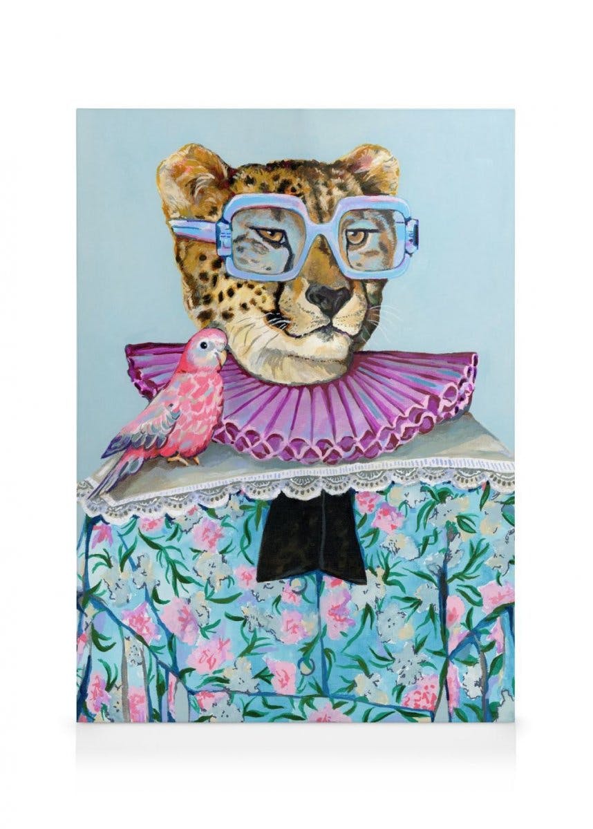 Canvas Prints Heather Perry - Cheetah Painting Canvas print (50x70 cm - Black Frame)