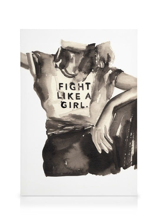 Canvas Schilderijen Victoria Verbaan - Fight like a Girl Canvas (30x40 cm)