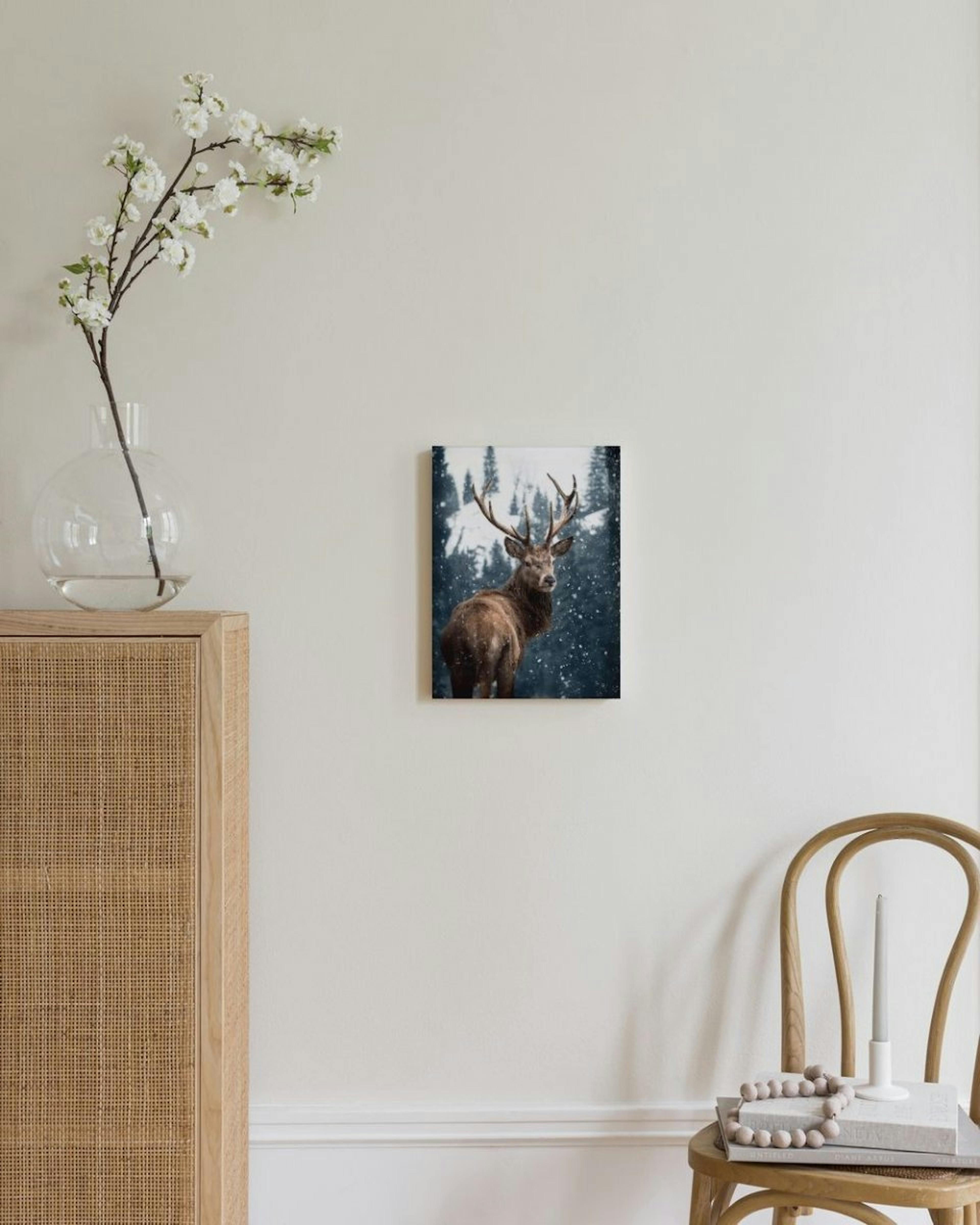 Red Deer in Snow Canvas print