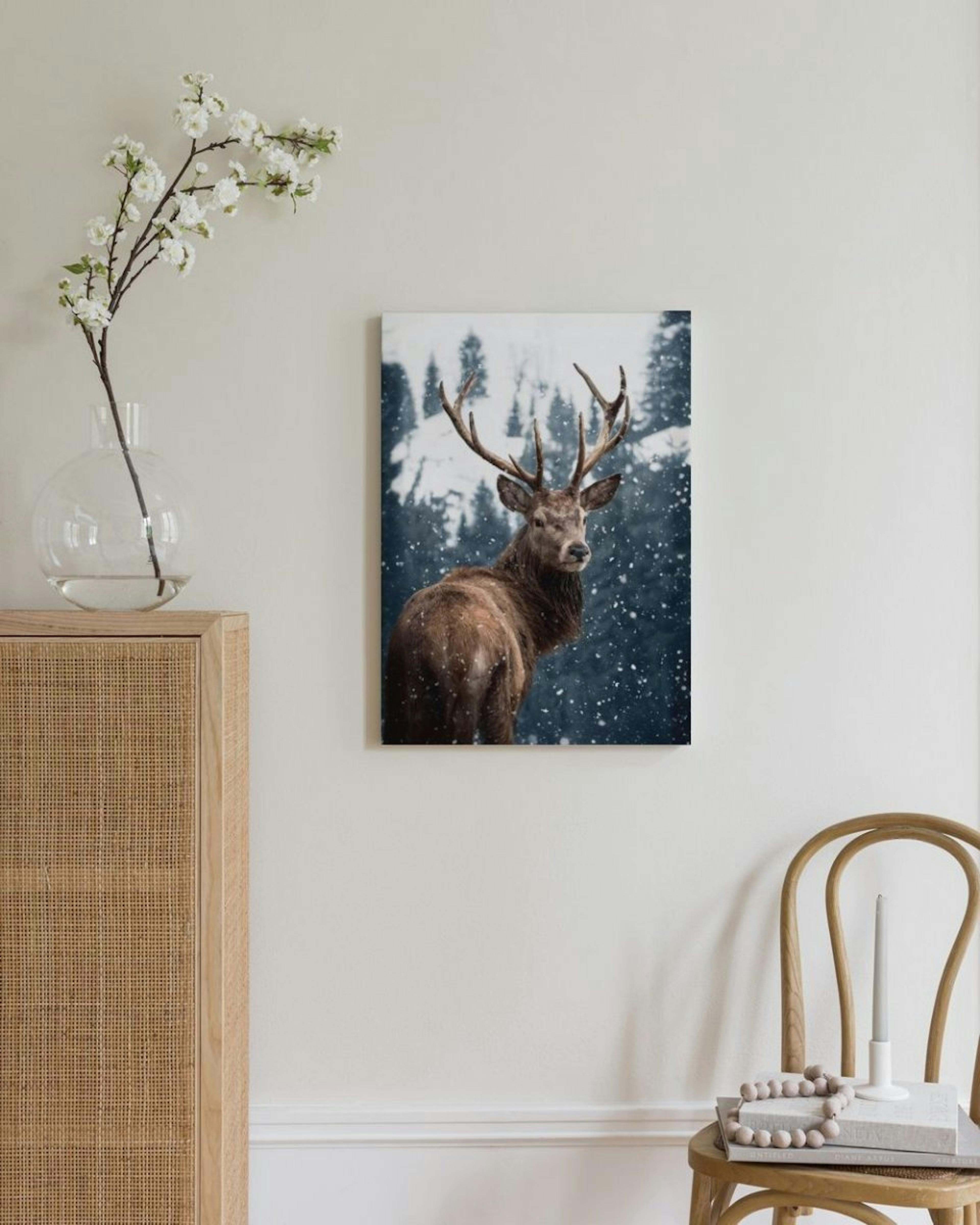 Red Deer in Snow Canvas print