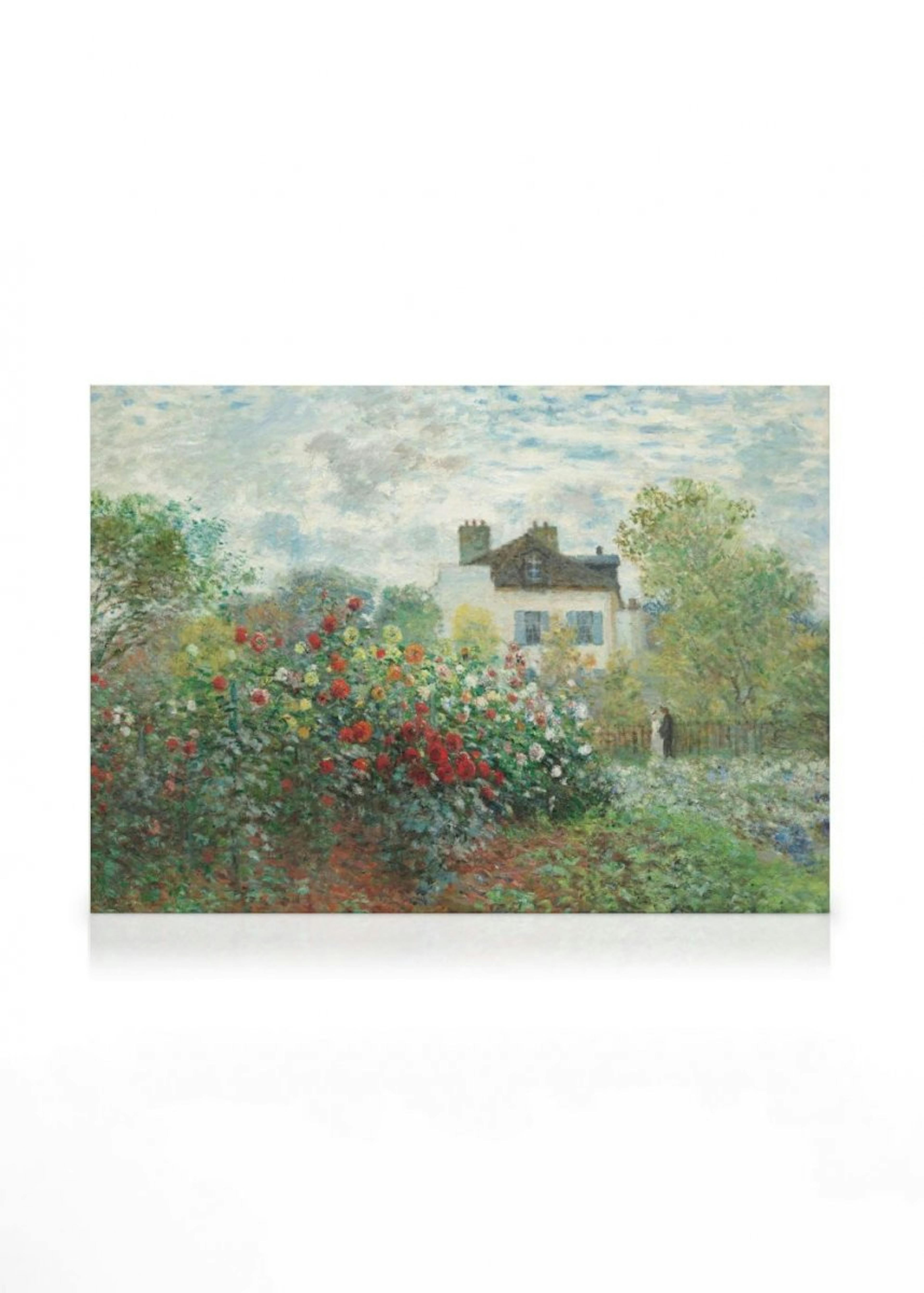 Monet - A Corner of the Garden with Dahlias Stampa su Tela