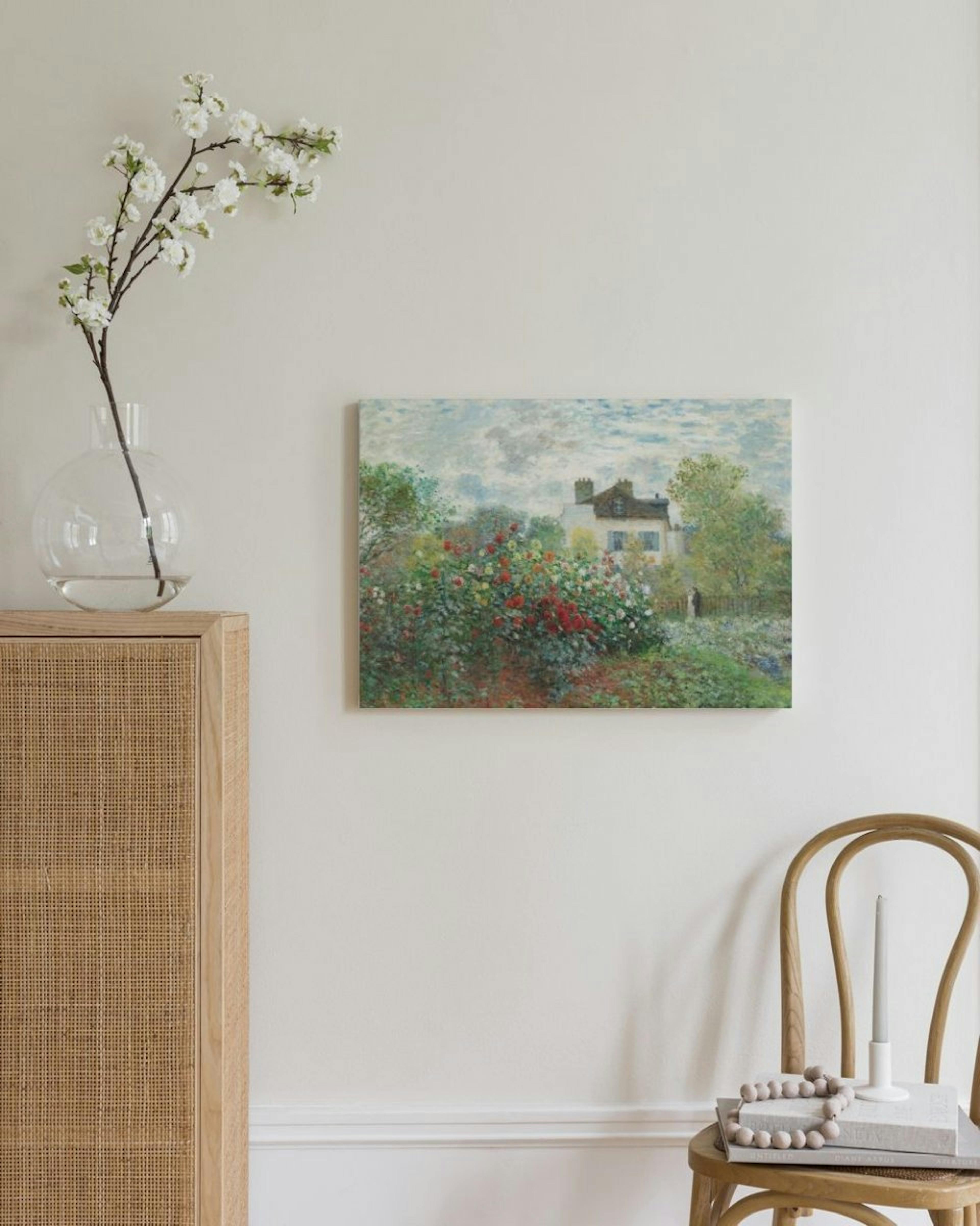 Monet - A Corner of the Garden with Dahlias Canvastavla