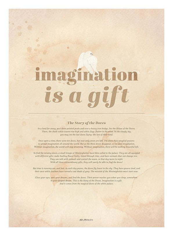 Story of the Doves Beige Affiche (30x40 cm)