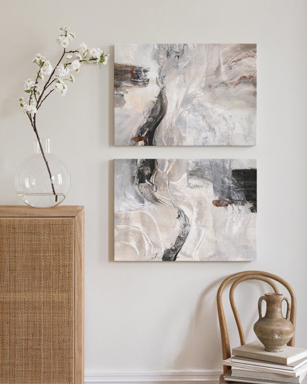 Contemporary Abstract Canvas Duo (50x70 cm)